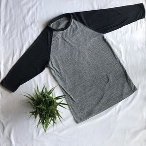 Grey Baseball Style Raglan Tee